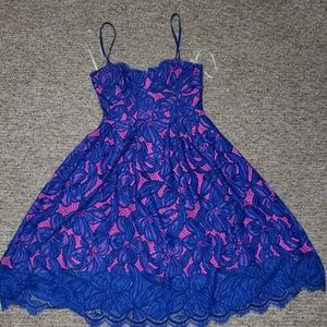 Blue and pink lace Lilly Dress